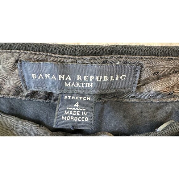 Banana Republic Martin Black Slack Pants Size 4 Stretch Womens Mid Rise 96% Wool - Picture 4 of 11